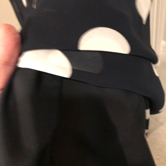 Ann Taylor navy and white polka dot full skirt - Picture 3 of 4